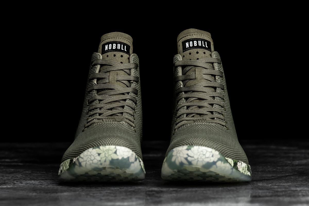 Nobull Superfabric High-Top Army Men's Trainers Olive | Australia (BJ2051)